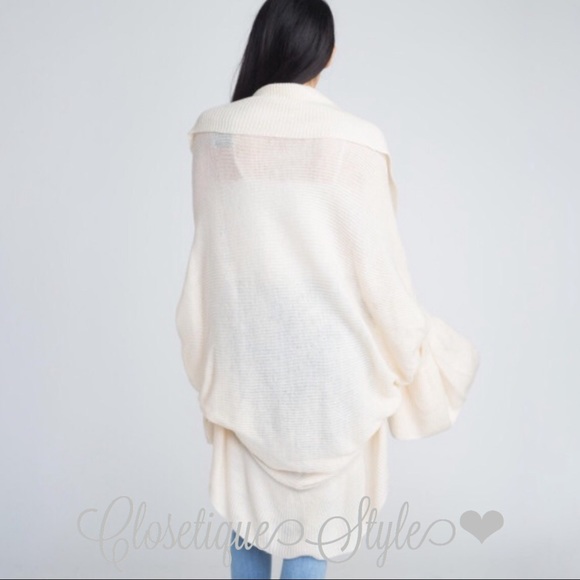 Ivory Long Knit Cardigan - Picture 4 of 5